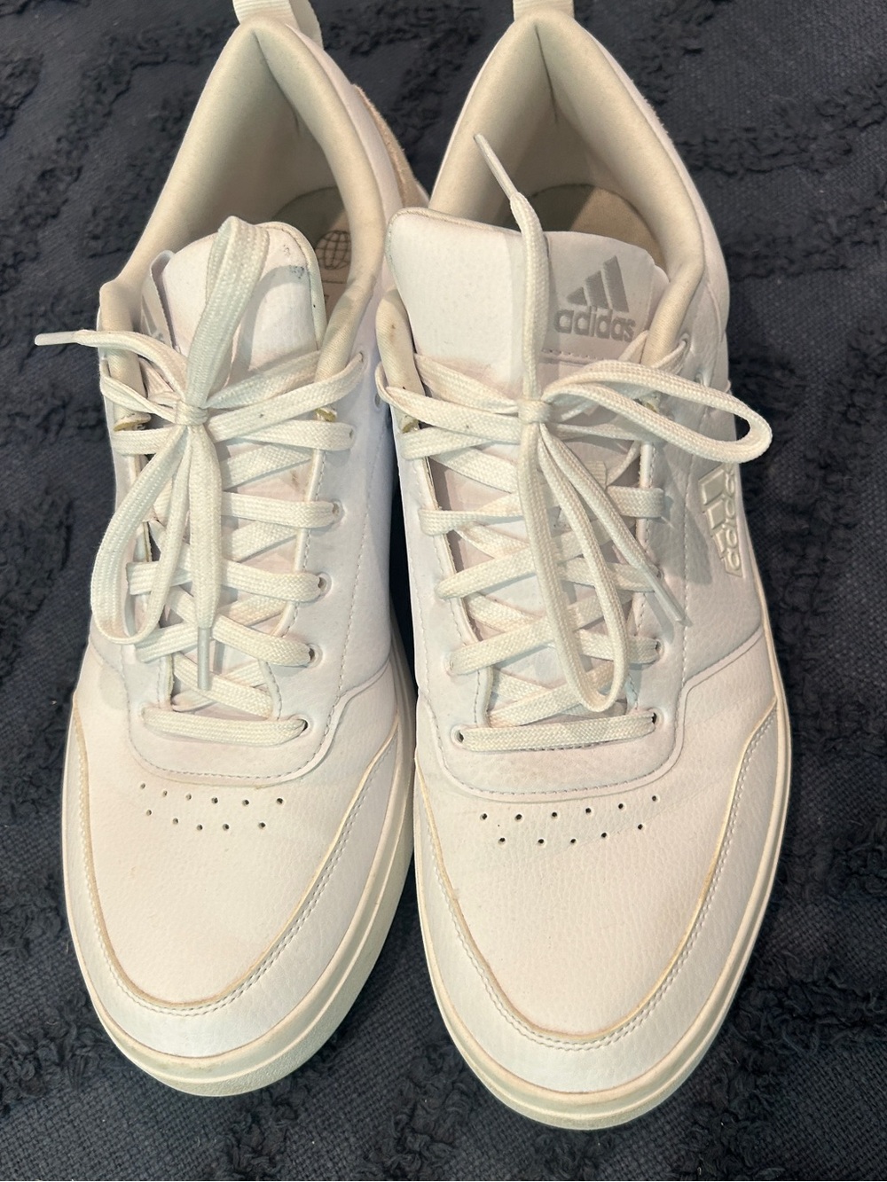 adidas White Low-Top Leather Sneakers